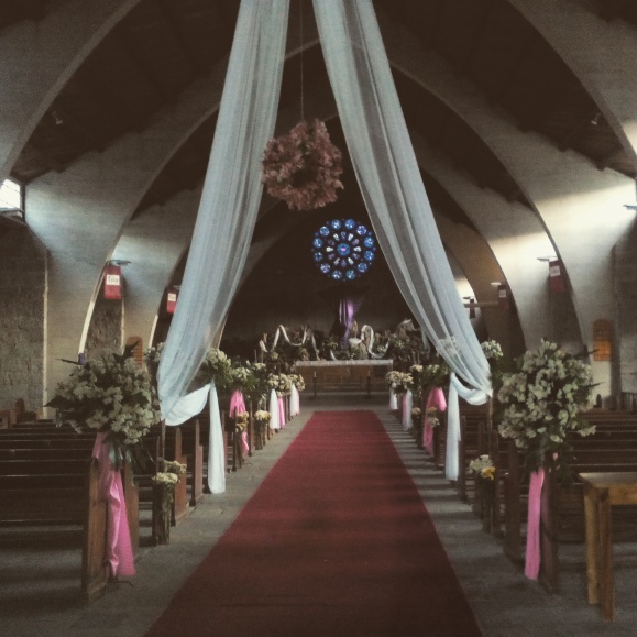 The church all spruced up and ready for the bride and groom.